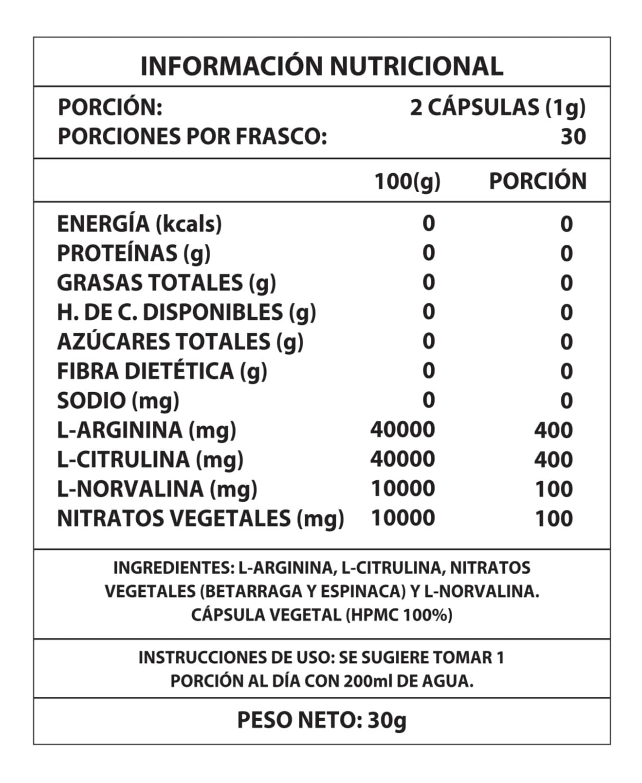 Óxido Nítrico 1000mg Chile | Energía y Bombeo Muscular