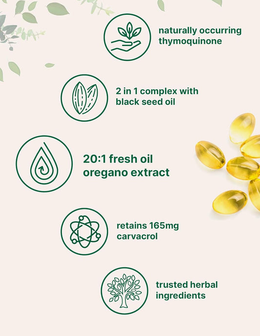 Micro Ingredients Aceite de orégano, semilla negra, carvacrol y timoquinona cápsulas