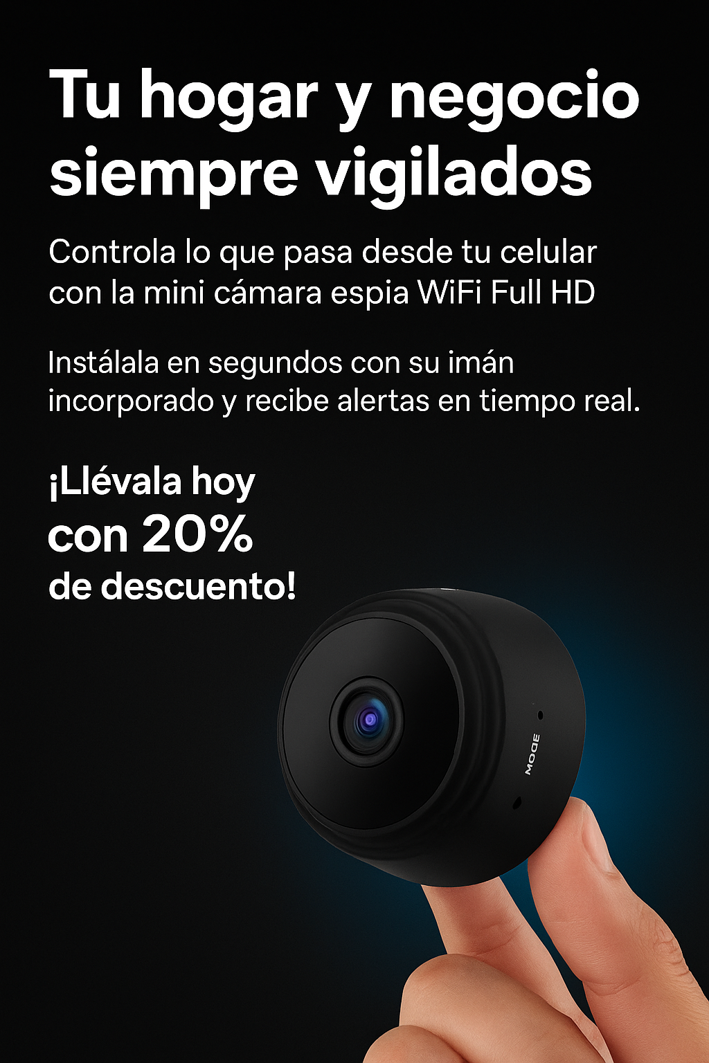 MINI CAMARA DE SEGURIDAD 1080p WIFI-VISION NOCTURNA-CONTROL DESDE EL CELULAR