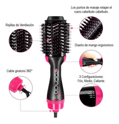 Cepillo 3 en 1 One Step Secador, Plancha y Rizadora 🌟 VOLUMINIZADOR