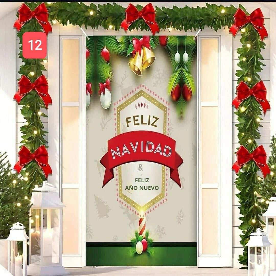 FUNDA NAVIDEÑA PARA TODO TIPO DE PUERTA + ENVIO GRATIS