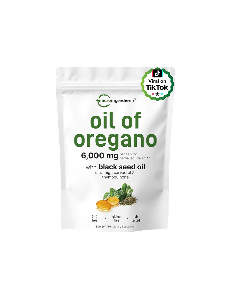 Micro Ingredients Aceite de orégano, semilla negra, carvacrol y timoquinona cápsulas