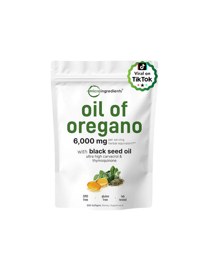 Micro Ingredients Aceite de orégano, semilla negra, carvacrol y timoquinona cápsulas