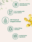 Micro Ingredients Aceite de orégano, semilla negra, carvacrol y timoquinona cápsulas