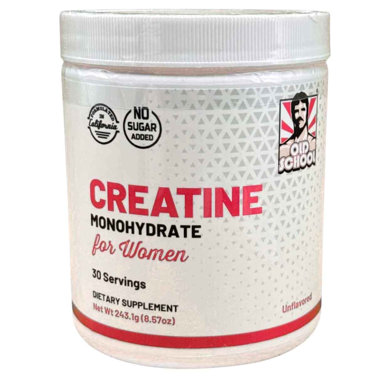 Frasco de suplemento Old School Labs Creatina con Colágeno y BCAA 243.1 g