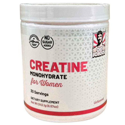 Frasco de suplemento Old School Labs Creatina con Colágeno y BCAA 243.1 g